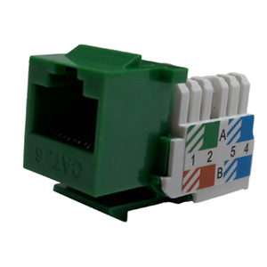 102666GN - CAT6 - RJ45 - Standard Punch Down Keystone Jack Insert - Green